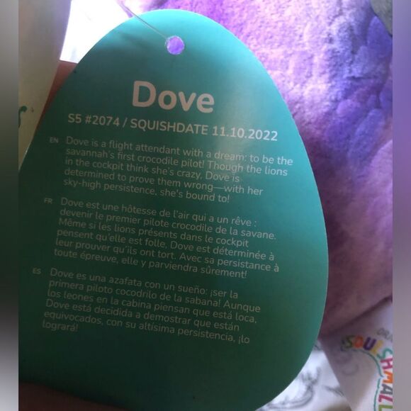 ➿ Squishmallows | 5” Dove the Purple Crocodile - Picture 6 of 6